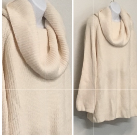 Plush Oversized Sweater TOP Extreme Cowlneck Ivory - Picture 7 of 7